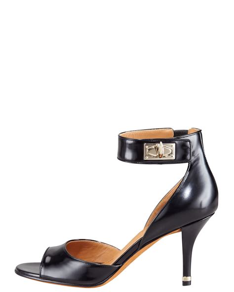 givenchy shark lock textured leather sandals